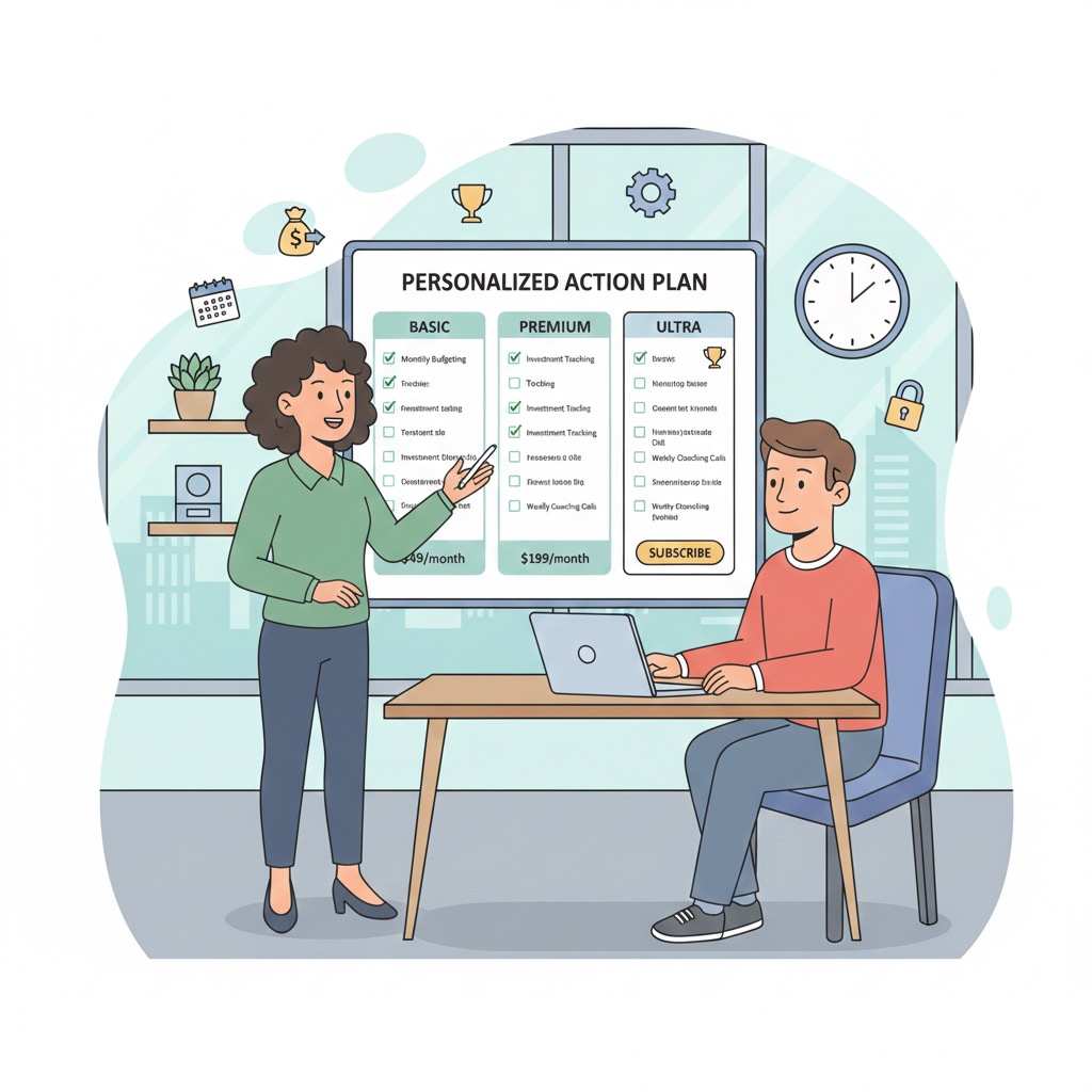 Plan d'action personnalisé avec options d'abonnement